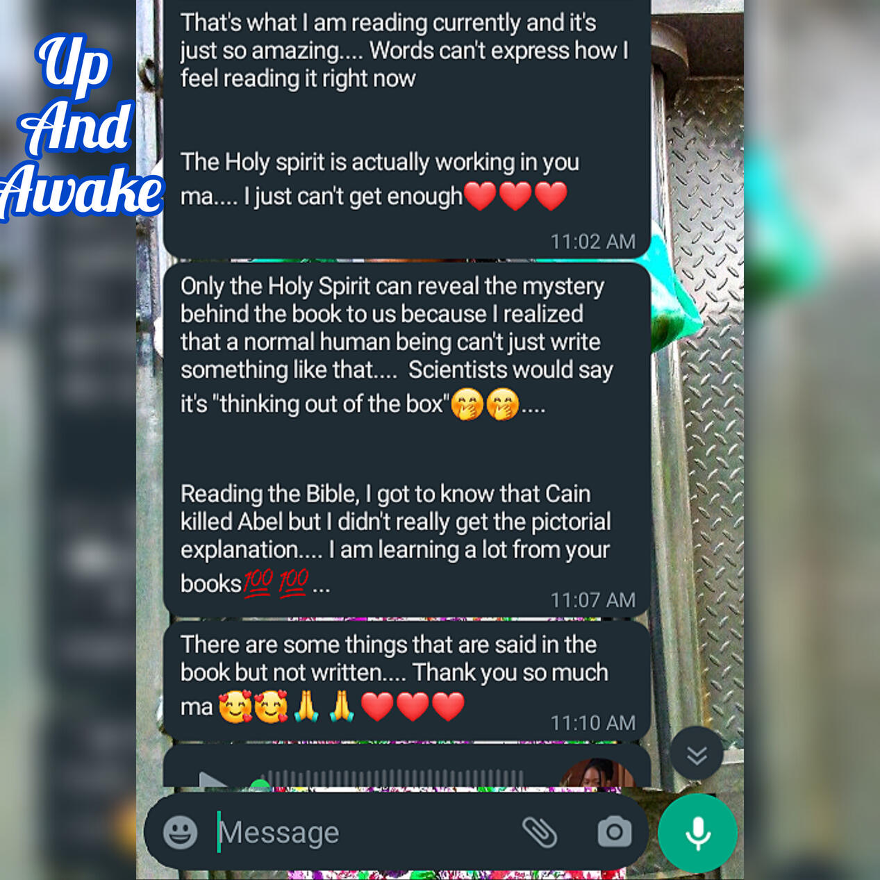 TESTIMONIAL OF 'UP AND AWAKE' BY KESENI IKWU